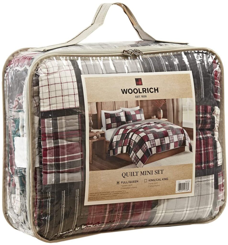 Woolrich Parure de lit réversible carreaux Rouge/gris - Douillettes et ...