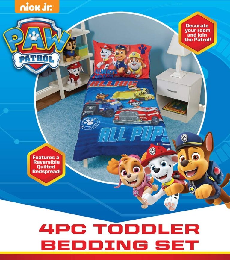 Parure Pat Patrouille Pour Lit Housse Couette Pat Patrouille Paw Patrol Parure De Lit Pat' Patrouille Pour Petit Lit, Housse De Couette Rversible 100x135 Cm Taie Doreiller 40x60 Cm 100 Coton Avec