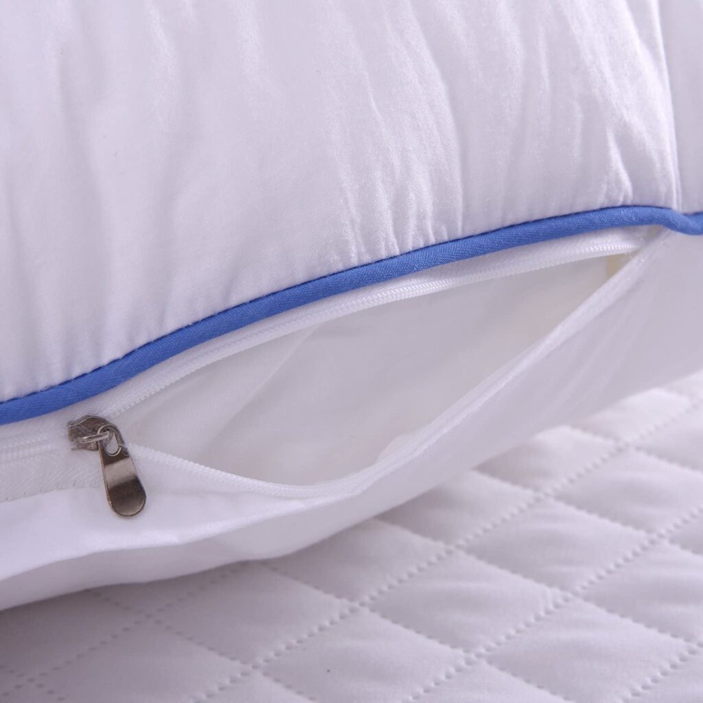 Lot De 2 Oreillers Très Grand Lit (King) - Imitation Duvet - Moelleux Et Bon Maintien - Tissu Respirant - Lavable Machine